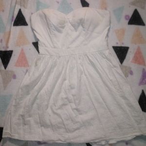 White strapless mini dress
